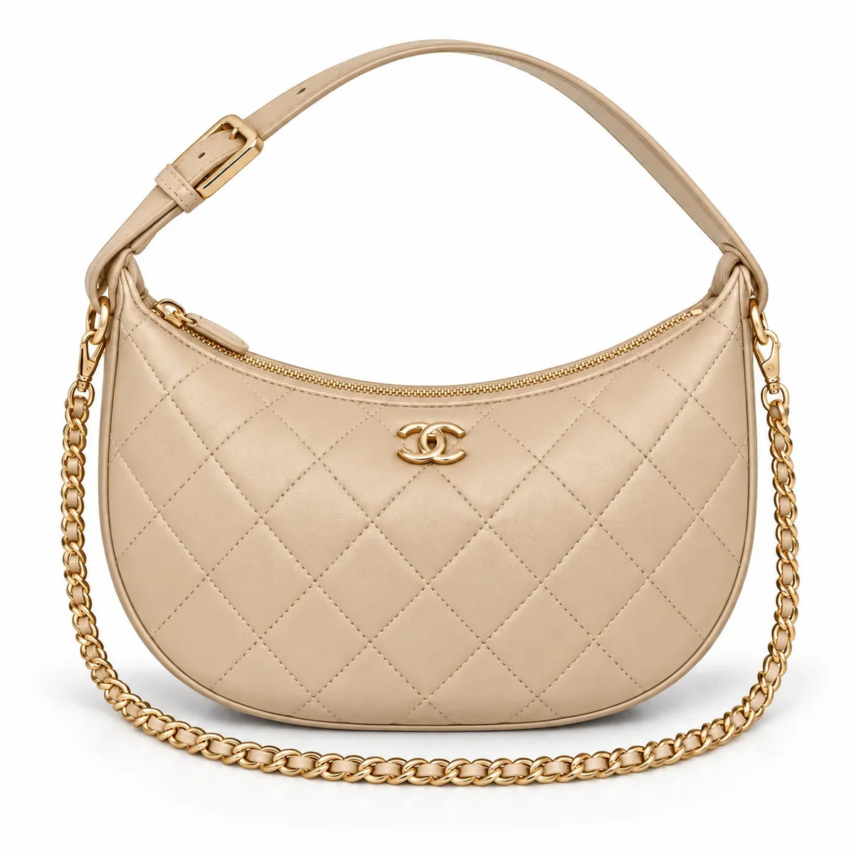 Chanel crescent hobo clutch