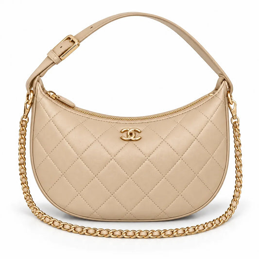 Chanel crescent hobo clutch
