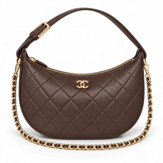 Chanel crescent hobo clutch