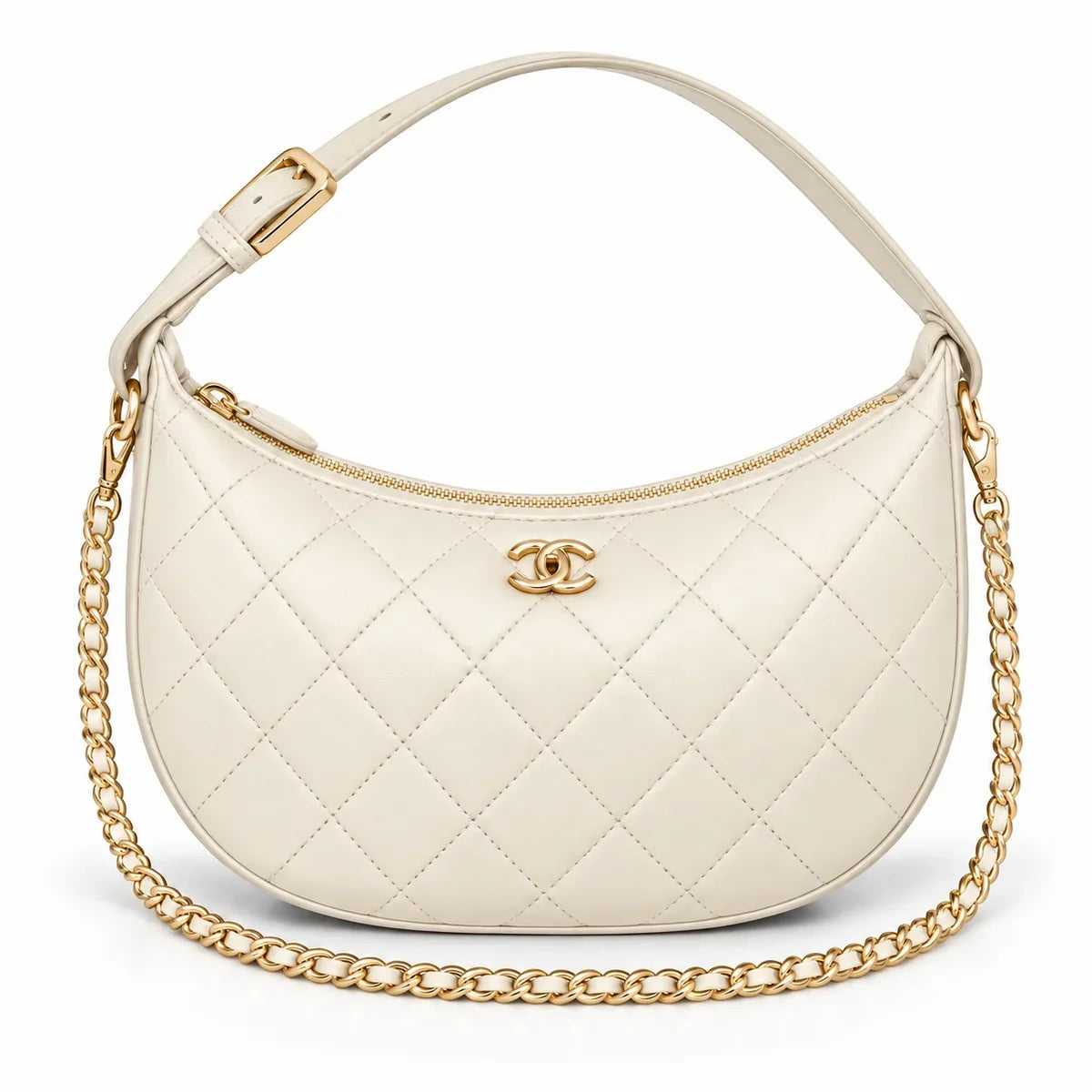 Chanel crescent hobo clutch