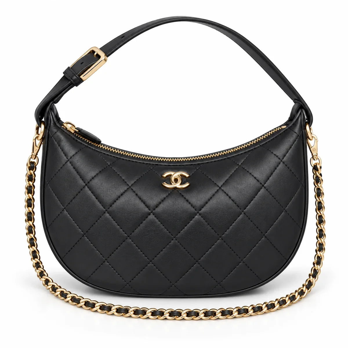 Chanel crescent hobo clutch