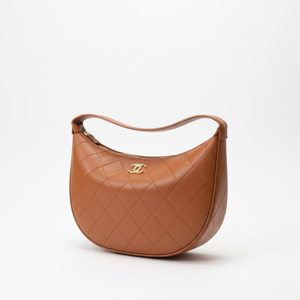 Chanel crescent hobo clutch